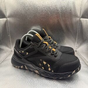 Size 9W Reebok Nanoflex TR Black Womens Lace-Up Athletic Work Safety Shoes